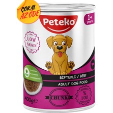 Peteko Parça Biftekli Yetişkin Köpek Konservesi 400 G 12 Adet
