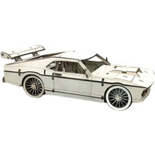 Ahşap Mustang Araba Maketi - 91 Parça 3D Puzzle Maket - Ahşap Hobi ve Dekor Ürünü