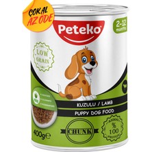 Peteko Parça Kuzulu Yavru Köpek Konservesi 400 G 12 Adet