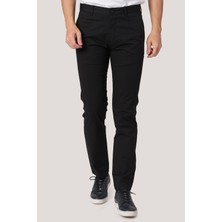 White Stone  2025-K  P1046 Zaha Gabardın Keten Pantolon    Siyah