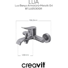 Creavit Lua Lavabo Bataryası Armatürü Metalik Gri LU1500GR