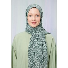 Five Scarf Yosun Yeşili Baskılı Desenli Cotton Şal