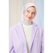 Five Scarf Vizon Çizgili Twill Digital Eşarp