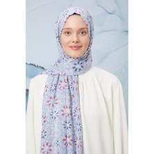 Five Scarf Mavi Tomurcuk Desen Cotton Şal