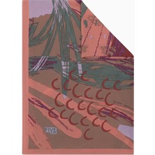 Five Scarf Koyu Somon Gölge Desen Krep Şal