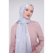 Bebe Mavisi Büyük Çiçek Desenli Deluxe Devore Şal