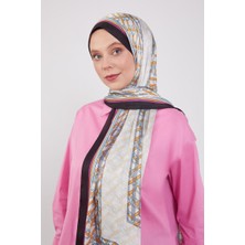 Five Scarf Siyah Şeritli Halka Desen Brand Şal