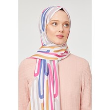 Five Scarf Fuşya Ataç Desen Mono Krep Şal
