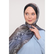 Five Scarf Siyah-Mavi Gölgeli Desen Brand Şal