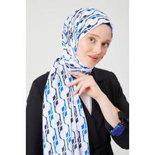 Five Scarf Saks Yuvarlak Desen Violet Medine İpeği Şal
