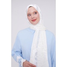 Five Scarf Ekru Gül Desen Deluxe Devore Şal