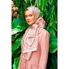 Pembe Gül Desen Deluxe Devore Şal