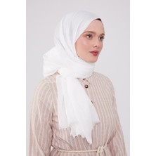 Five Scarf Beyaz Olay Pamuk Şal