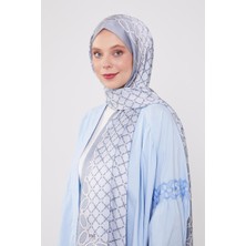 Five Scarf Gök Mavisi Kare Zincir Desenli Brand Şal