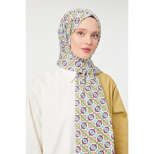 Five Scarf Mor Yuvarlak Desen Mono Krep Şal