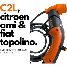 Citroen Ami ve Fiat Topolino Ac Şarj Kablosu, 3mt Uzatmalı, Ac (Tekli, Ikili, Üçlü Priz Seçenekleri )
