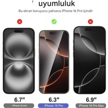 Iphone 16 Pro Uyumlu Kırılmaz Ekran Koruyucu Cam 3'lü Set
