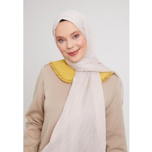 Five Scarf Bej Pliseli Pamuklu Şal