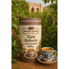 Nevzat Efendi Türk Kahvesi 400G – Brezilya Menşeli, Katkısız, Çifte Kavrulmuş