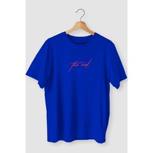 Griland Oversize The End Baskılı Saks Tshirt