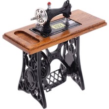 Dikiş Makinası Ahşap Metal Minyatür Bebek Evi Çocuk Oyuncakları