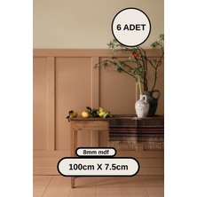 Antre,koridor Boyanabilir Iskandinav Duvar Çıtası 100CM x 7,5 cm (6 Adet) - 8mm