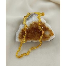 Kolye Kehribar Amber Doğaltaş Düğümlü Bebek Kolyesi 17873