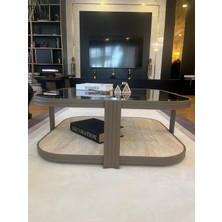 Valencia Orta Sehpa  90X90 Cappucino/traverten