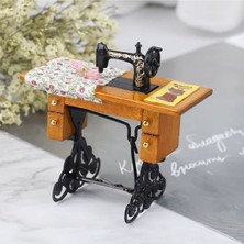 Dikiş Makinası Ahşap Metal Minyatür Bebek Evi Çocuk Oyuncakları