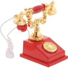 Minyatür Metal Kırmızı Telefon Bebek Evi Çocuk Oyuncakları