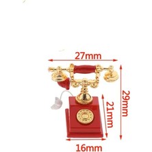 Minyatür Metal Kırmızı Telefon Bebek Evi Çocuk Oyuncakları