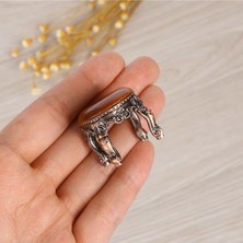 Minyatür Mobilya Ahşap Yuvarlak Ahşap Metal Bebek Evi Çocuk Oyuncakları