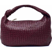 Medısıa Bordo Hakiki Deri Kadın Çanta