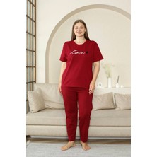 Nisanca %100 Pamuk  Büyük Beden Kısa Kol Kadın Pijama Takımı