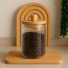 Bambu Kapaklı Vakumlu Yivli Çok Amaçlı Erzak Kavanozu 1800 ml 1 Adet