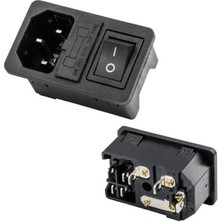 Powermaster IC-214A-S C14 Power Soket Erkek Anahtarlı+Fuseli Kulaksız Ul Sertifikalı