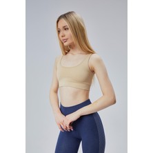 Kalın Askılı Sports Bra – Kum Beji