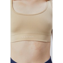 Kalın Askılı Sports Bra – Kum Beji