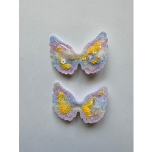 Kız Çocuk 2' Li Klips Renkli Kelebek Toka Renkli