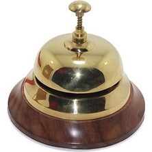 Altı Ahşap Üstü Pirinç Masa Üstü Resepsiyon Çanı