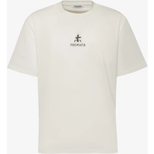 Cotton T-Shirt With Bonded Details And Hot Finish White