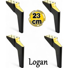 Logan 4 Adet 23 cm Siyah Gold Lüks Mobilya Kanepe Tv Ünitesi Berjer Koltuk Ayağı Konsol Ayakları