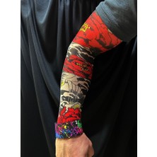 Colezium Giyilebilir Kol Dövmesi Çorap Dövme 3D Baskılı Kol Bacak Dövme 2 Adet Model 2