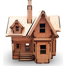 Ahşap Çiftlik Evi Maketi - 115 Parça 3D Puzzle - 3D Puzzle Oyuncak ve Dekor