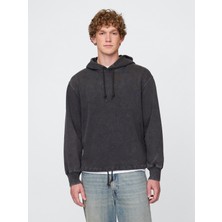 Gap Erkek Siyah Gap Logo Kapüşonlu Sweatshirt