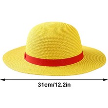 Luffy Hasır Şapka Çok Işlevli Anime Karikatür Karakteri Güneş Kremi Hasır Şapka Cosplay Güneş Şapkası Yetişkinler Için (Yurt Dışından)