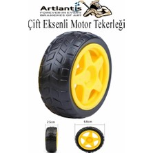 Çift Eksenli Motor Tekerleği 1 Adet Sarı Dc Motor Arduino Robotik Motor Tekerlek Deney Okul Bilim Araba Yapım