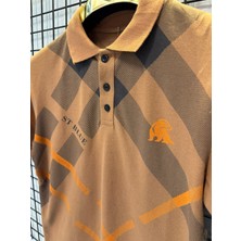 Polo Yaka T-Shirt %95 Pamuk Premium A+ Kalite Kahverengi Penye Çekme Solma Bozulma Yapmaz Garanti Stblue
