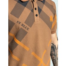 Polo Yaka T-Shirt %95 Pamuk Premium A+ Kalite Kahverengi Penye Çekme Solma Bozulma Yapmaz Garanti Stblue