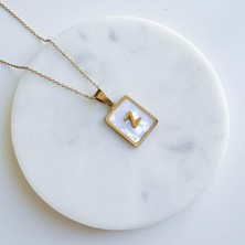 Çelik Sedefli Harf Kolye